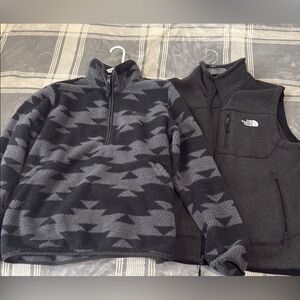 The North Face Black and Gray Fleece Jackets